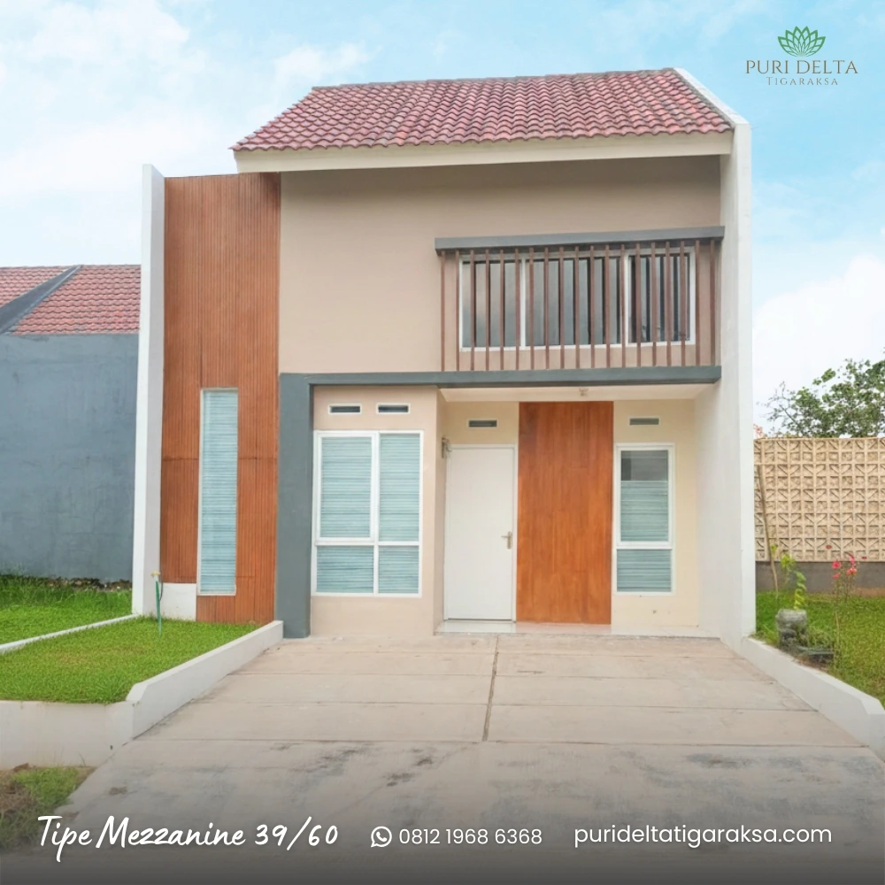 Rumah Tipe Mezzanine 39/60 dengan ruang tambahan di Puri Delta Tigaraksa – cicilan 3,5 juta